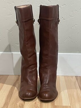 Coach Fayth Knee-High Brown Leather Boots Sz 9.